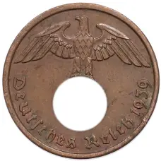 Монета 2 рейхспфеннига 1939 года A Германия (аверс)