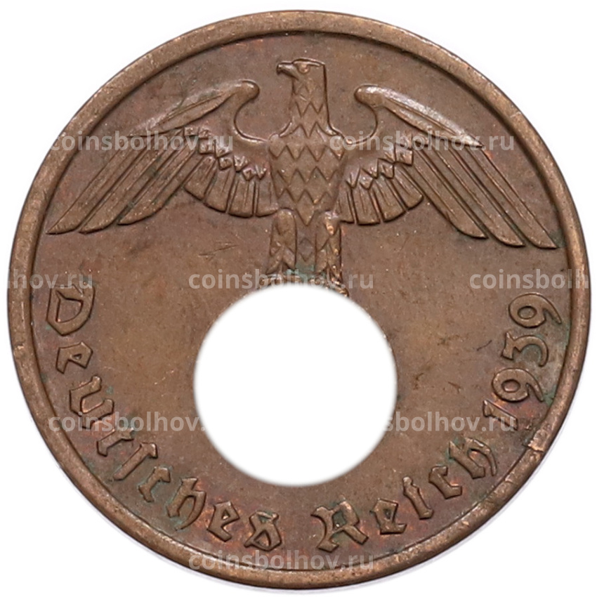 Монета 2 рейхспфеннига 1939 года A Германия