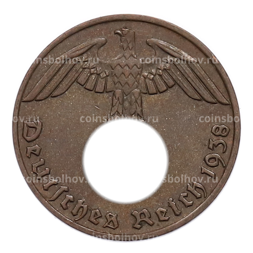 Монета 1 рейхспфенниг 1938 года E Германия