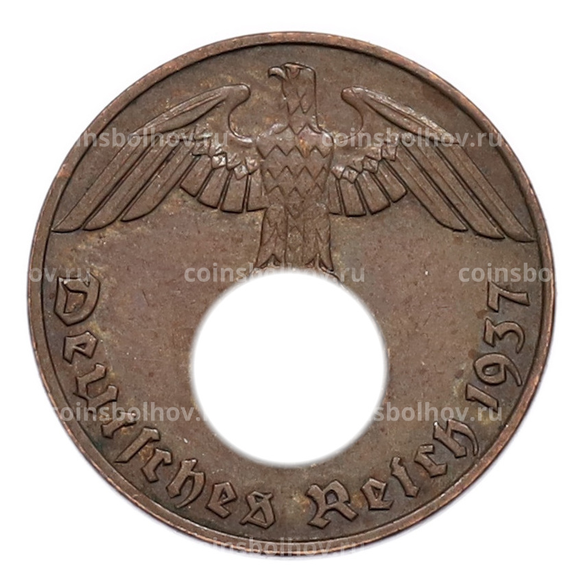 Монета 1 рейхспфенниг 1937 года E Германия