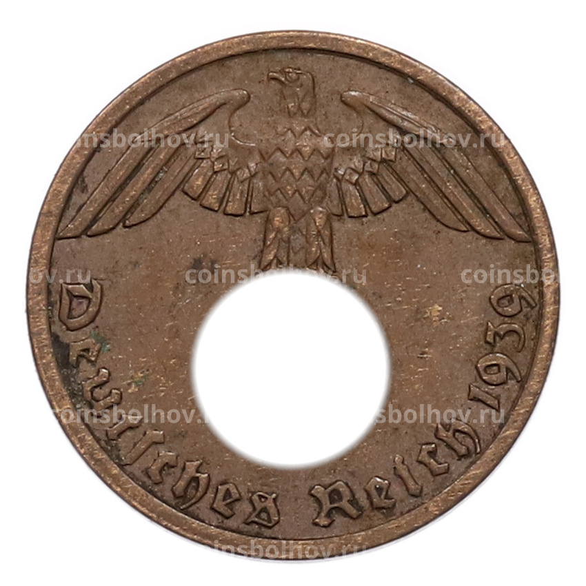 Монета 1 рейхспфенниг 1939 года A Германия