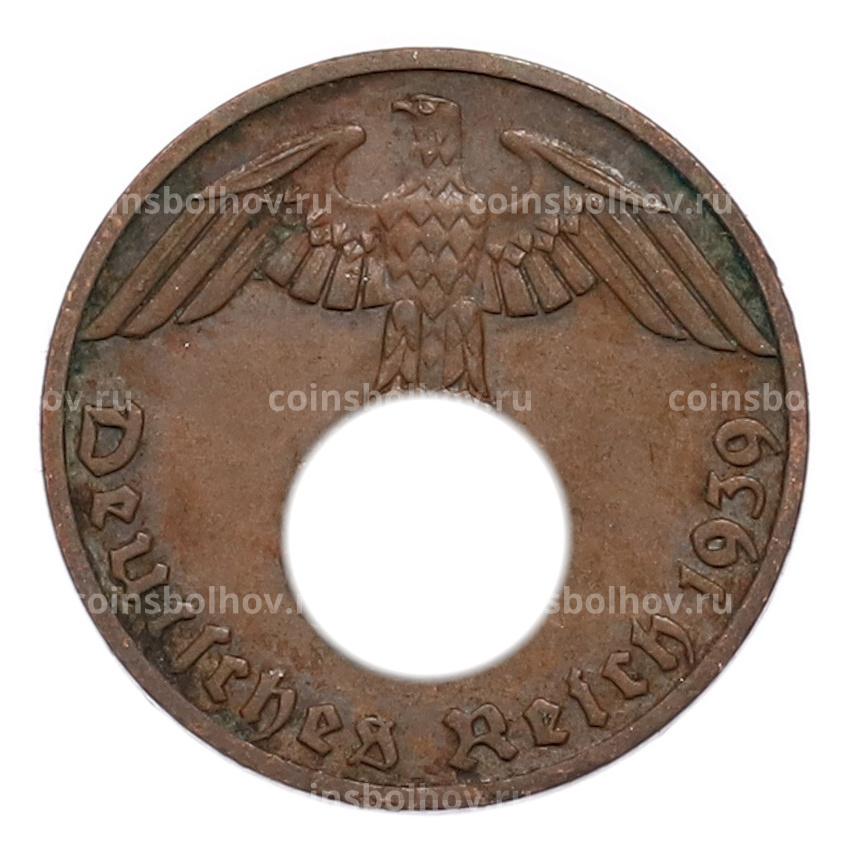 Монета 1 рейхспфенниг 1939 года F Германия