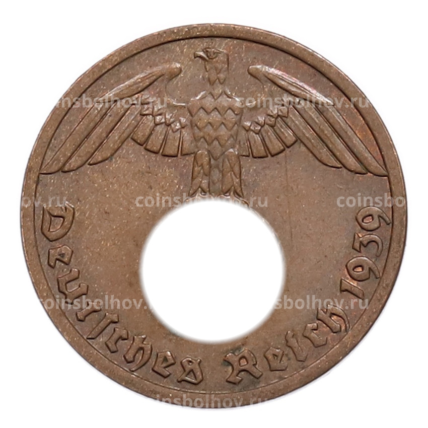 Монета 1 рейхспфенниг 1939 года A Германия
