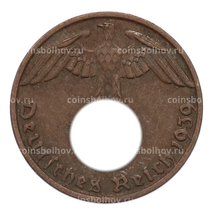 Монета 1 рейхспфенниг 1939 года B Германия