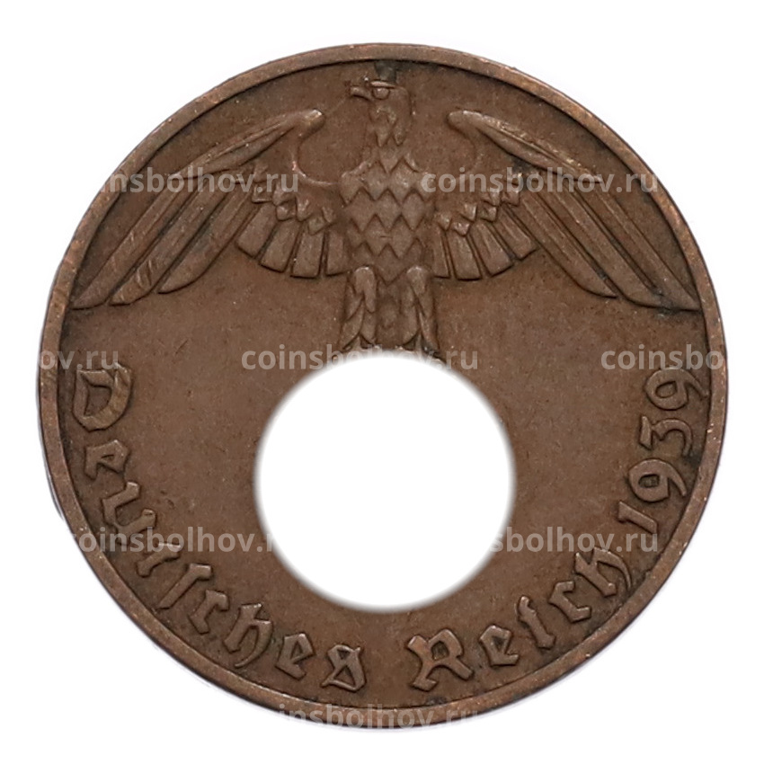 Монета 1 рейхспфенниг 1939 года B Германия