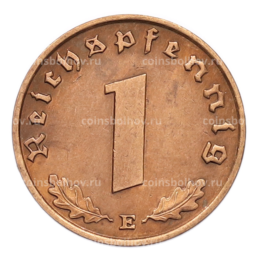 Монета 1 рейхспфенниг 1938 года E Германия (вид 2)