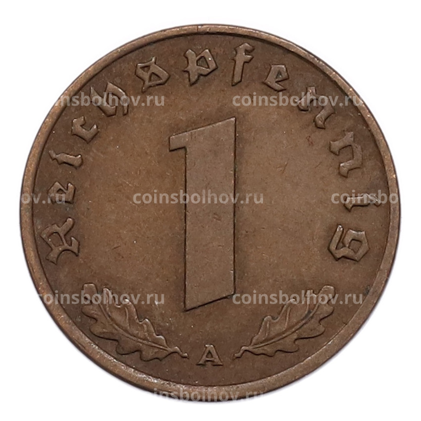 Монета 1 рейхспфенниг 1937 года A Германия (вид 2)