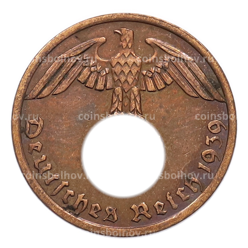 Монета 1 рейхспфенниг 1939 года A Германия