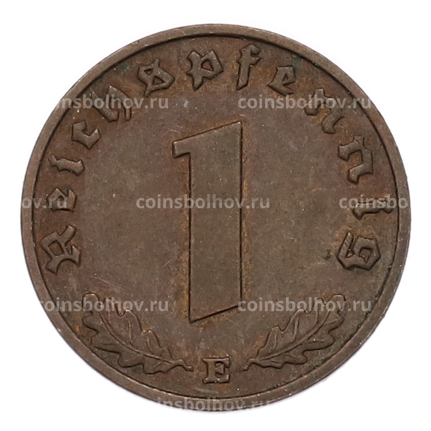 Монета 1 рейхспфенниг 1938 года E Германия (вид 2)