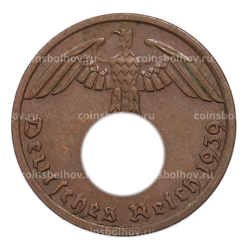 Монета 1 рейхспфенниг 1939 года A Германия