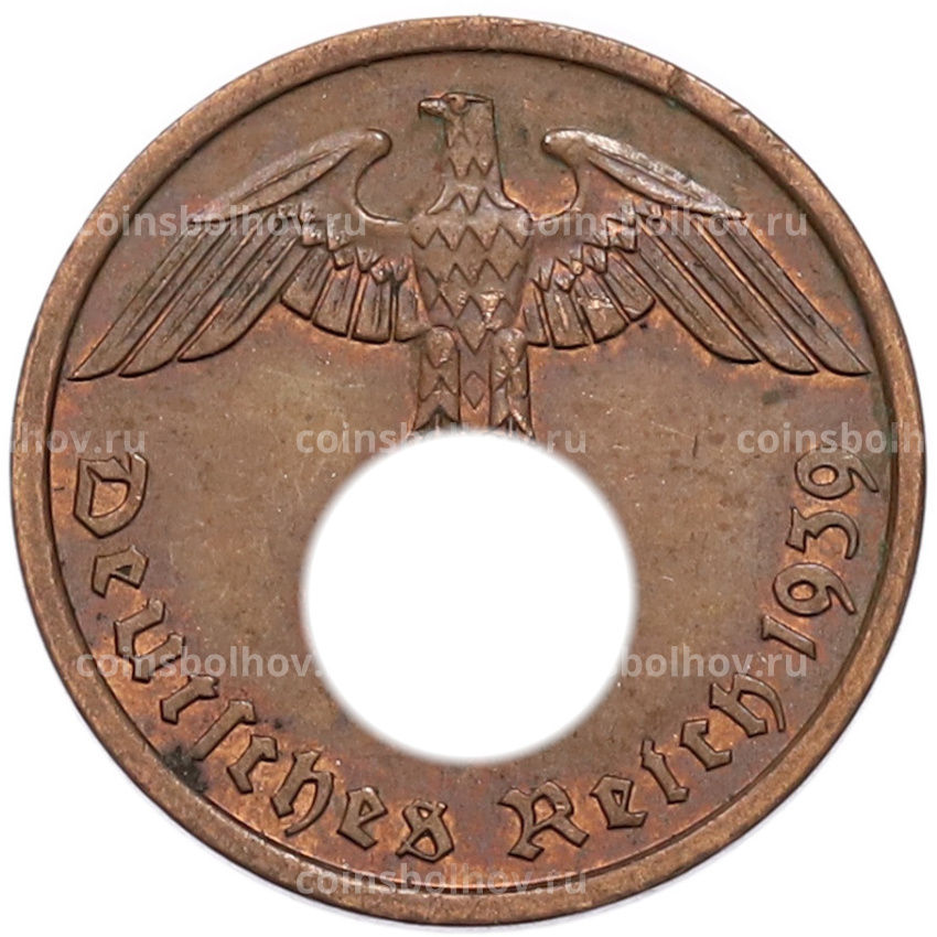 Монета 2 рейхспфеннига 1939 года A Германия