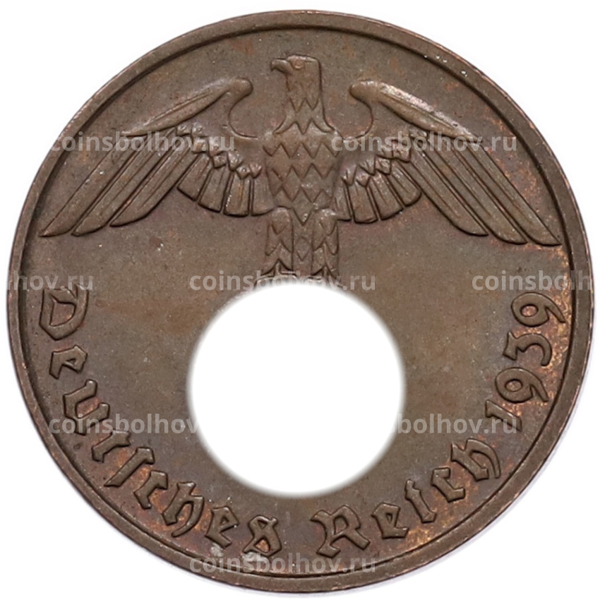 Монета 2 рейхспфеннига 1939 года D Германия