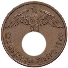 Монета 2 рейхспфеннига 1940 года A Германия (аверс)