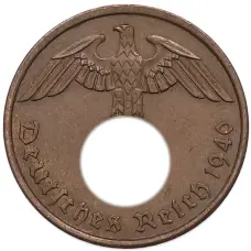 Монета 2 рейхспфеннига 1940 года A Германия (аверс)