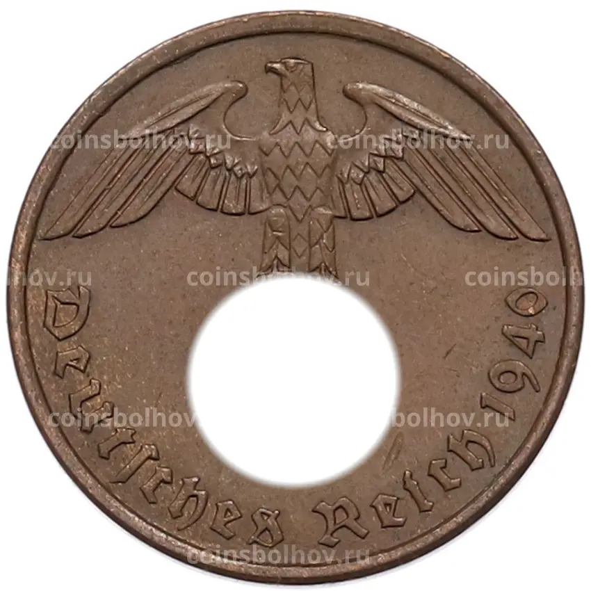 Монета 2 рейхспфеннига 1940 года A Германия