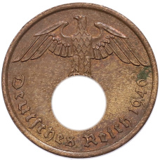 Монета 2 рейхспфеннига 1940 года A Германия (аверс)