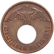 Монета 2 рейхспфеннига 1939 года A Германия (аверс)