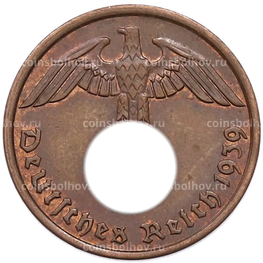 Монета 2 рейхспфеннига 1939 года A Германия