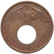 Монета 2 рейхспфеннига 1940 года A Германия (аверс)