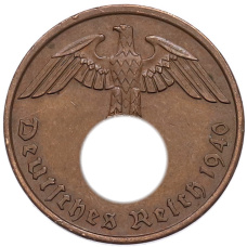Монета 2 рейхспфеннига 1940 года A Германия (аверс)