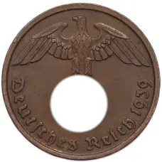 Монета 2 рейхспфеннига 1939 года D Германия (аверс)