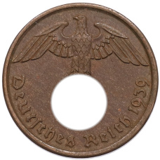 Монета 2 рейхспфеннига 1939 года A Германия (аверс)