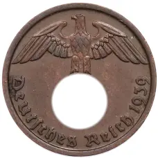 Монета 2 рейхспфеннига 1939 года B Германия (аверс)