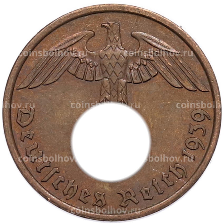 Монета 2 рейхспфеннига 1939 года A Германия