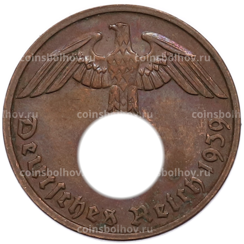 Монета 2 рейхспфеннига 1939 года G Германия