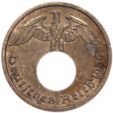 Монета 2 рейхспфеннига 1939 года A Германия (аверс)