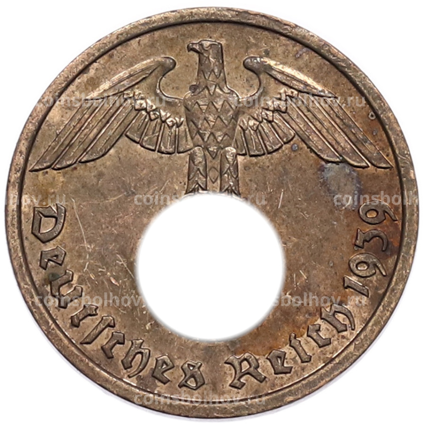 Монета 2 рейхспфеннига 1939 года A Германия