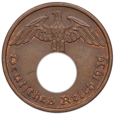 Монета 2 рейхспфеннига 1939 года A Германия (аверс)