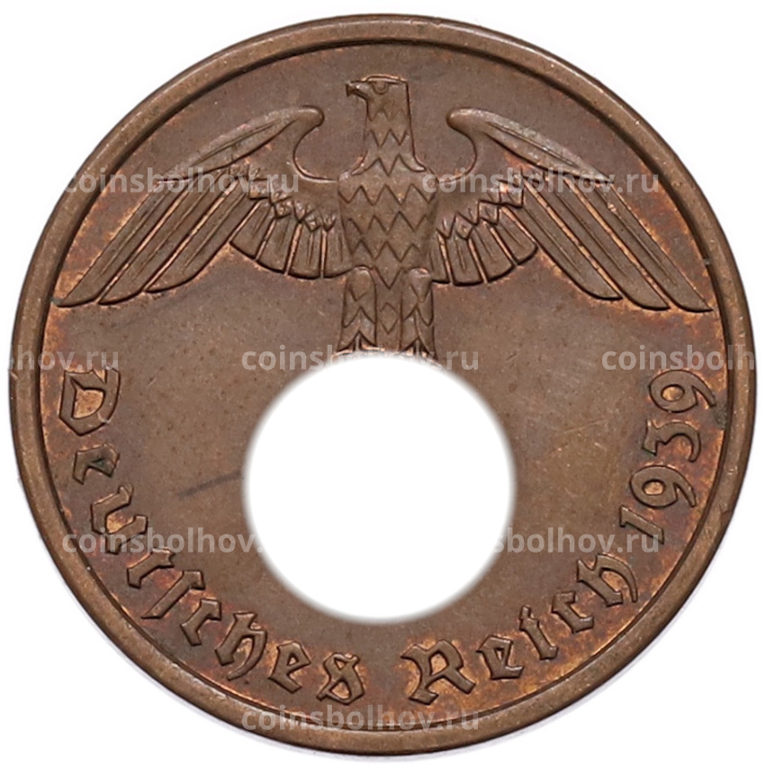 Монета 2 рейхспфеннига 1939 года A Германия