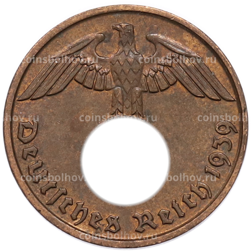 Монета 2 рейхспфеннига 1939 года J Германия