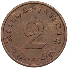 Монета 2 рейхспфеннига 1940 года A Германия (реверс)