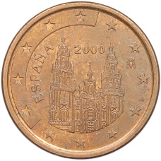 Монета 5 евроцентов 2000 года Испания (аверс)