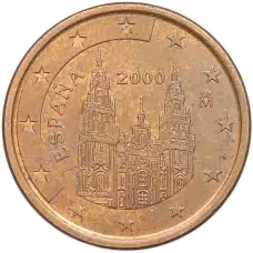 Монета 5 евроцентов 2000 года Испания (аверс)