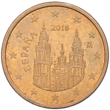 Монета 5 евроцентов 2018 года Испания (аверс)