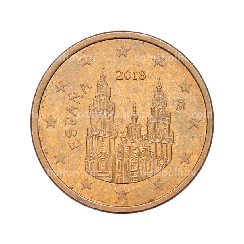 Монета 5 евроцентов 2018 года Испания