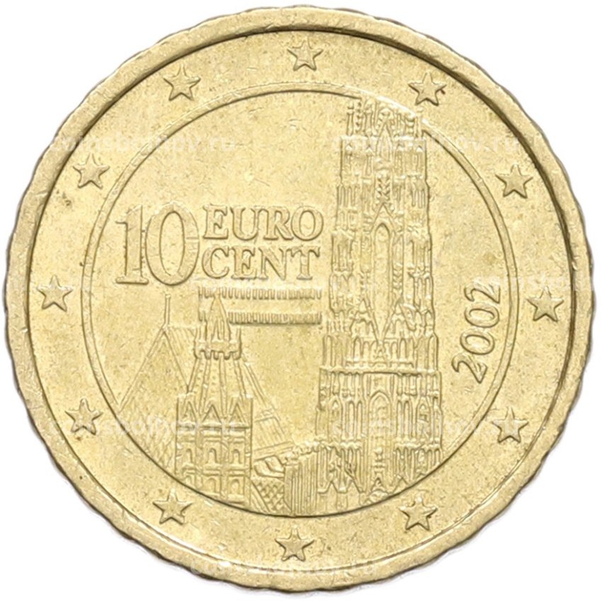 Монета 10 евроцентов 2002 года Австрия