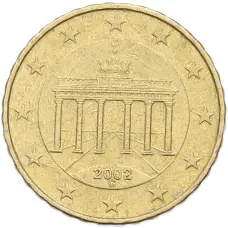 Монета 10 евроцентов 2002 года G Германия (аверс)