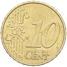 Монета 10 евроцентов 2002 года G Германия (реверс)