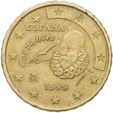 Монета 10 евроцентов 1999 года Испания (аверс)