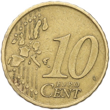 Монета 10 евроцентов 1999 года Испания (реверс)