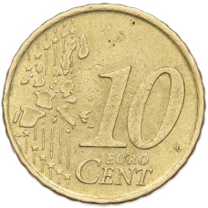 Монета 10 евроцентов 1999 года Испания (реверс)