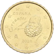Монета 10 евроцентов 2018 года Испания (аверс)