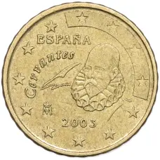 Монета 10 евроцентов 2003 года Испания (аверс)