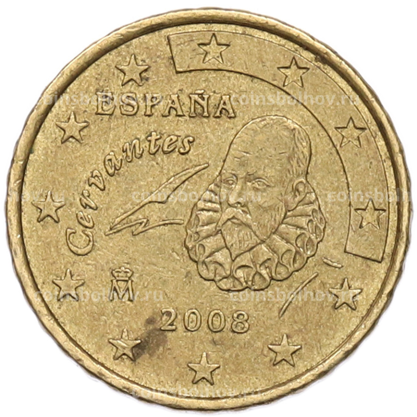 Монета 10 евроцентов 2008 года Испания