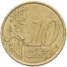 Монета 10 евроцентов 2008 года Испания (реверс)