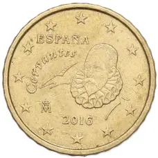 Монета 10 евроцентов 2016 года Испания (аверс)
